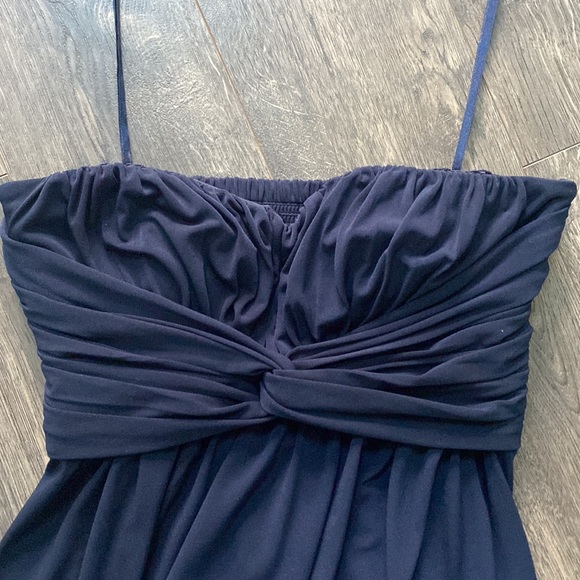 Jessica Simpson Strapless Twist Bust Maxi Gown - Size 4 Navy - Picture 2 of 7